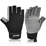 Intra-FIT Kletterhandschuhe Half-Fingerhandschuhe Kunstleder Arbeitshandschuhe Abriebschutz Kletter-Sporthandschuhe Seilhandschuhe für Abseilen, Bergsteigen, Abenteuer, Outdoor-Sport,Rettung