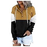 Dasongff Hooded Sweatshirt, Damen, Kapuzen-Sweatshirt, Color-Block, T-Shirt, Damen, langärmlig, Sweatshirt, Hoodie, lockere Blusen und Blusen, Damen, bequem, Pullover, Tunika, Oberteil