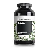 L-Lysin – 365 Kapseln – 800mg pures L Lysin aus 1000mg L-Lysin HCl/Tag – Aus pflanzlicher Fermentation – ohne Gentechnik – vegan, optimal dosiert, ohne unnötige Zusätze