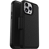 OtterBox Strada Hülle für iPhone 14 Pro Max, stoßfest, sturzsicher,Premium Lederfolio mit Zwei Kartenhaltern, 3X getestet nach Militärstandard, Schwarz