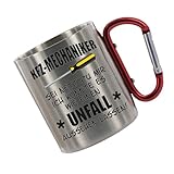 Crealuxe Edelstahltasse mit Karabiner - KFZ Mechaniker Sei nett zu mir. Ich könnte es wie einen Unfall aussehen lassen - Tasse mit Gravur, Kaffeetasse, Bürotasse, Metalltasse