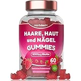 Haut Haare Nägel Gummies | Biotin Gummibärchen mit Vitamin C & E für Haut, Haare, Nägel & Bart | 60 Haarvitamine Vegane Gummis | Vitamin B7 - Hair Skin & Nails Vitamine | by Horbaach