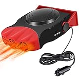 Wahlauto Abtauen Defogger 12V Auto Ventilator, Tragbare Kühlluftventilator 150W mit Heiz-/Kühlfunktion Plug-in Zigarettenanzünder Luftkühlventilator für