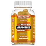 Nutrigums Vitamin D3 | 60 Gummibärchen mit Zitronengeschmack | Vorrat für zwei Monate | 1000 IE hochdosiert zur Unterstützung von Immunsystem, Knochen und Muskeln | Geeignet für Kinder ab 12 Jahren vo