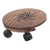 Vaguelly Massiver Holz Blumentopfroller mit Universalrädern und Feststellbremse Robuster Pflanzenuntersetzer für Bonsai und Blumentöpfe Pflanzpodest mit Auffangschale für Innen und