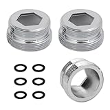 HIOQFR 3pcs Metall Wasserhahn Adapter M20 auf M22 Adapter Außengewinde Gewindeadapter Wasserhahn Luftsprudler Steckverbinder Wasserhahn Doppelgewinde Wasserhahnadapter für Waschbecken,Küchenarmaturen