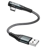 ZKAPOR USB C Kabel 90 Grad Winkel Kurz 50CM, Ladekabel USB C Nylon Geflochtenes Schnellladekabel USB C für Phone 15/15 Pro Max, Samsung Galaxy S24/S23/S22/S21, Note 10, Huawei P40/P30, Google Pixel