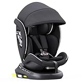 XOMAX 946i Kindersitz drehbar 360° mit ISOFIX, Liegefunktion I mitwachsend I 0-36 kg, 0-12 Jahre, Gruppe 0/1/2/3 I 5-Punkt-Gurt und 3-Punkt-Gurt I Bezug abnehmbar, waschbar I ECE R129
