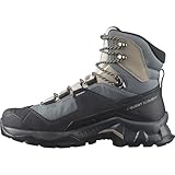 Salomon Quest Element Gore-Tex Women's Backpacking Shoes, Athletic inspiration, All-terrain stability, and Outdoor essentials,Ebony Rainy Day Stormy Weather, 39 1/3 EU