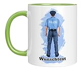 TASSENTICKER - Personalisierte Kaffeetasse für Polizisten - Polizei - Tasse als Geschenk - Kollegen - Beruf - Dankeschön - Geschenkidee - Geburtstagsgeschenk (Grün)