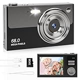 Digitalkamera Fotokamera FHD 1080P 68MP Fotoapparat mit 32G Karte 2.8' LCD Bildschirm16X Digitalzoom Digital Kamera mit Batterie Tragbare Einfache Digitalkamera für Kinder Student Teenager Anfänger