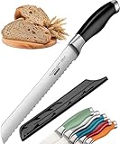 Orblue Brotmesser mit Wellenschliff, Ultrascharfes Edelstahl Küchenmesser, Professionelle Qualität, Ideal zum mühelosen Schneiden von dicken Broten, Bagels, Kuchen