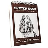 DagouColor 100 Blatt Spiralgebundener Sketch Book Skizzenbuch, Säurefreies Papier, Zeichnen & Schreiben, Professionelle Qualität, 100 gsm, 22.9CM X 30.5CM