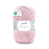 Gründl Wolle Big Mamma uni - XXL Wolle zum Stricken - Strickgarn - Weich und hautfreundlich - 100 % Polyacryl - 1 Knäuel 400 g / 1040 m - Nadelstärke 3,5- 4,5 - rosa