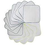 Flanellwaschlappen aus Bio-Baumwolle - 15 Stück 21 cm x 21 cm - Mehrweg Baby Waschlappen als Ersatz für Feuchttücher - Kleine waschbare Mini Baumwolltücher