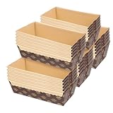 WEKADRIN 25 Stück Teiliges Rechteckige Papier backformen aus Hochwertigem Hitzebeständigem Papier Einweg kuchenformen für Brot Kuchen und Muffins Stapelbar für Zuhause Bäckerei und