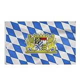 Freistaat Bayern Flagge Bayern Fahne 90 x 150 cm- Bayerische Flagge Polyester leuchtenden Farben mit Messing-Ösen Deutschland Fahne