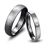NUNCAD Damen Ring 4mm Breit aus Wolfram Verlobungsring Hochzeits Ring Trauringe Partnerringe Größe 50.6 (16.1)