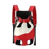 Hopeyhfm Haustier Rucksack,Rucksack-Haustiertasche,Atmungsaktive Vierbeiner Haustiertasche,Verstellbarer Hunde-Tragerrucksack Geeignet,Tragbar Reisetasche für Klein Mittler Hunde Katze (rot,XL)
