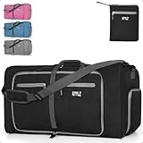 KYYLZ 85L Faltbare Reisetasche Damen Herren, Handgepäck Tasche, Reisetasche Groß mit Schuhfach und Mehreren Taschen, Sporttasche Für Reisen, Sport, Urlaub (Schwarz)
