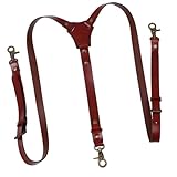 Kfwfuaee Hosenträger aus klassischem PU-Leder mit sicherem Hakenclip für formelle und legere Kleidung, Herren-Accessoires, a, Einheitsgröße