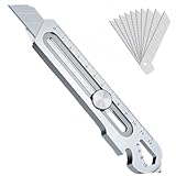 SHUNCHG Schweres Mehrzweck Gebrauchsmesser, 2024 Profi Cuttermesser, Mit 10 Abbrechklinge, Cutter Edelstahl Universalmesser, Multifunktionales Mehrzweck Teppichmesser Druckguss Cutter Messer