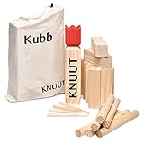 Toyfel Kubb Outdoor Spiel XXL - Original Wikinger Spiel - Schweden Schach - Holz Schwedenschach mit Stoffbeutel Wurfspiel aus FSC® Kieferholz für Kinder und Erwachsene