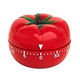 Küchen-Kochtimer, Mechanischer Countdown-Stundenzähler mit Tomaten-Cartoon, 60-Minuten-Kochtimer Zum Aufziehen, Mechanischer Wecker in Tomatenform Zum Aufziehen (Rot)