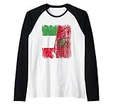 Italien Marokko Halbflagge Italienisch Marokkanisches Erbe Trikot Raglan