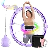 Smart Fitness Ring Weighted Hoops for Adults Weight Loss (Violett-Beleuchtung)
