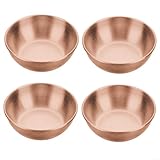 Besttoolifes 4 Stück Dip-Schalen aus Edelstahl, kleine Soßenschalen, Mini-Gewürzschale, Servierbecher für Snacks, Sushi, Vorspeisen, Obst (Roségold)