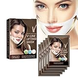 Keeoysie membrane，5PCS V-Gesichtsmasken,Gesicht Maske in V-Form festigende Ohrbügelmaske,Doppelkinn-Gesichtsmaske in V-Form,Abnehmende Bandagen,Face Lifting Gerät,Verbesserung von schlaffer Haut - A