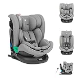 Kikka Bo, Kindersitz i-Roll i-Size (40-150 cm), Isofix, um 360 Grad drehbar, Farbe: Hellgrau