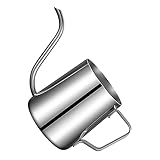 ABOOFAN Kaffeetasse kaffeevollautomat kaffeekanne kaffeezubereiter kaffeekocher elektrischer Teekessel Kaffee Wasserkocher Pumpe Handtropftopf schmaler Auslauftopf Rostfreier Stahl Silver