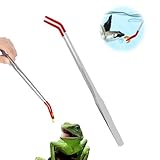 COYUN 1 Stück Aquarium Pinzette Set, 27 cm Lange Pinzette aus Edelstahl Reptilien Futterpinzette mit Gummispitze Mehrzweck Gerade Pinzette und Gebogene Pinzette Set für Wasserpflanze, Reptilien