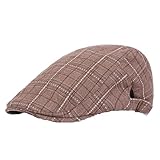 1 Packung Newsboy-Mützen für Männer, Schiebermütze aus Baumwolle, verstellbar, atmungsaktiv, irischer Cabbie-Fahrhut, Jagdhut Cap Ohne (Coffee, One Size)