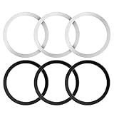 6 Stück Magnetic Ring Sticker Compatible with Magsafe Ring,Magnetisches Drahtloses Ladegerät, MagSafe Ring Universal Magnetischer Ring für Alle Smartphone Metallring für Hülle, Schwarz und Weiß