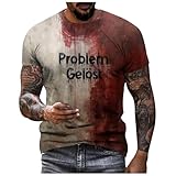 CAUYDY T-Shirts für Herren Sommer Shirt Camouflage Shirts Rundhals Tshirt Druck T Shirts Freizeit Tshirts Oversize T-Shirt Kurzarm Oberteile Basic Sommershirt