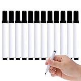 Barlone Whiteboard Marker Schwarz, 12 Whiteboard Stifte Abwischbar, Non Permanent Dry Erase Marker, Folienstift Abwischbar Linienbreite 2mm, Whiteboardmarker für Schule Büro Flipchart