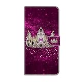 Handyhülle für Samsung Galaxy S6 Hülle - PU Leder Klapphülle mit Mustermotiv, 2 Kartenfächern + Münztasche & Standfunktion | Magnetisch Stoßfest Krone