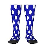 Sneaker Socken Blau-Weiße Punkte Laufsocken Weich Kompressionssocken Coole Schlauch-Sockens Für Skifahren Training Tennis 40 Cm