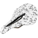 Bequemer Fahrradsattelsitz, neue Technologiematerialien für MTB, Straße, Training, Trekking, Falt-, Hybrid- und Cruiser-Fahrräder (weiß + grau)