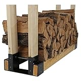 STARNOONTEK 2-teiliges Kaminholzregal, Outdoor-Kaminholz-Aufbewahrungsregal, Halterungsset, Kaminholz-Aufbewahrungshalter Mit Verstellbaren Schrauben