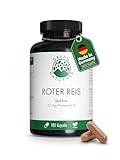 Roter Reis Kapseln - Hochdosiert: 2,7 mg Monakolin K pro Kapsel - Fermentierter Roter Reis - Vorrat für 6 Monate (180 vegane Kapseln) - Green Naturals®