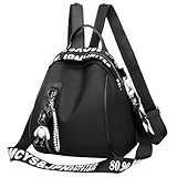 Eshow Rucksack Damen Klein, Elegante Schultertasche, Kleiner Schulrucksack Anti-Diebstahl für Mädchen Und Fraun, Moderne Rucksackhandtasche zum Alltag, Reise, Schule, Arbeit, Schwarz