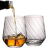 IMPERIAL geriffelte Whiskygläser 2er Set 430 ml – Strukturiertes Whiskeyglas aus Crystalline Glas 'London/Cali' Spülmaschinenfest