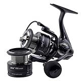 Zite Fishing Spinning Reel Pro 2000–4000 | Spinnrolle mit Frontbremse | 8+1 Kugellager | Aluminium Klappkurbel & Eva Griff | Für Forelle, Barsch, Zander & Hecht (Spinning Reel Pro 2000)