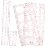 BCOATH 6Stücke Geometrische Schablonen für Architektur und Technisches Zeichnen Lineal Vorlage für Präzise Zeichnungen und Designer