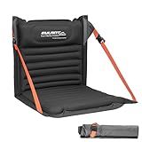 EULANT Aufblasbares Stadion Sitzkissen mit Rückenlehne,Wasserdicht Stadionsitz mit Lehne für Camping Strand Kajak Wandern Stadion Sportveranstaltungen Konzert Ausflüge Wandern,Schwarz