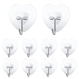 CYYSHR Transparent Haken Selbstklebend, 10 Stück Wandhaken Klebehaken, Haken Ohne Bohren für Küche Bad Wand Deckenhaken Selbstklebend